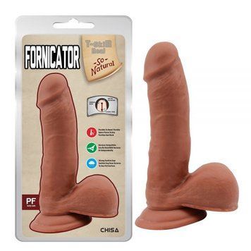 Фаллоимитатор на присоске латинсикй Fornicator, Коричневий - 1