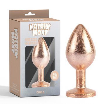 Анальна пробка золотистого кольору із сріблястим кристалом Chisa Nebula Gold Gem Butt Plug розмір M - фото товару 1