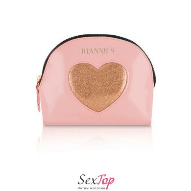 Романтичний набір Rianne S: Kit d'Amour: віброкуля, пір'їнка, маска, чохол-косметичка Pink/Gold SO3866 фото