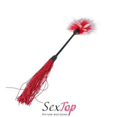 Метелочка 2-в-1 Sex And Mischief - Whip & Tickle Red/White (щекоталка и шлепалка) SO2187 фото