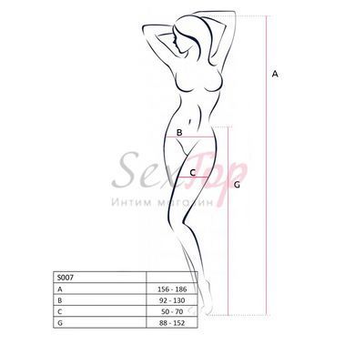 Эротические колготки-бодистокинг Passion S019 white, имитация трусиков ажурных с доступом, в сеточку &mdash;  фото товара 4