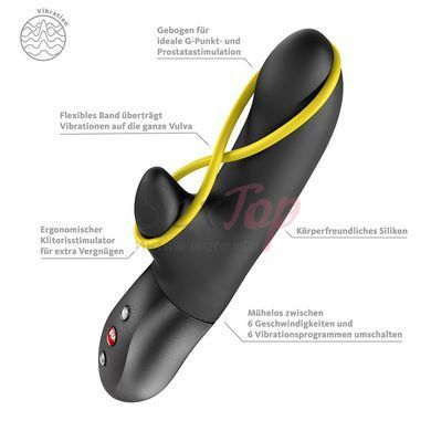 Мінівібратор-кролик зі стимулювальною стрічкою Fun Factory AMORINO Black, стрічка знімна - фото товару 5