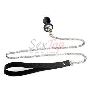 Силиконовая анальная пробка Art of Sex Silicone Anal Plug with Leash size L с поводком Black &mdash;  фото товара 2