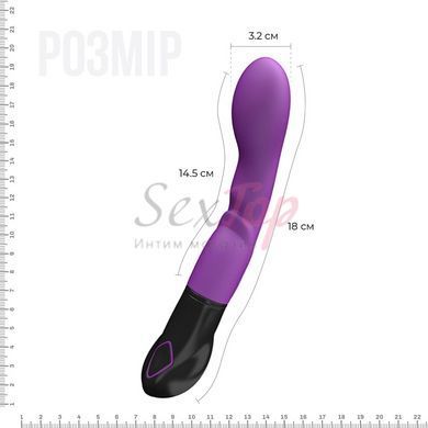 Вибратор Adrien Lastic Nyx, стимуляция точки G и входа во влагалище, Сиреневый - 2