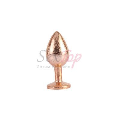 Анальная пробка золотистого цвета с серебристым кристаллом Chisa Nebula Gold Gem Butt Plug размер M &mdash;  фото товара 2