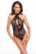 Боді Noir Handmade F314 Ego flocked mesh halter bodysuit - XXL &mdash; фото 3 з 7