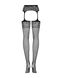 Сітчасті панчохи-стокінги з імітацією гартерів Obsessive Garter stockings S500S/M/L, чорні, з доступ SO7273 фото 5