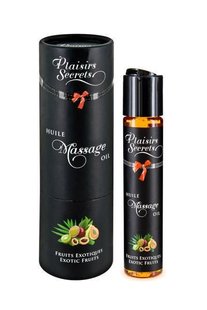 Массажное масло Plaisirs Secrets Exotic Fruits (59мл) с афродизиаками съедобное, подарочная упаковка - SO1839