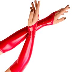 Виниловые миттинки Art of Sex - Lora длинные, размер S, цвет красный SO7340 фото
