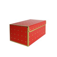 Подарочная коробка красная с золотым геометрическим рисунком, L — 25,3×18×13,5 см SO8911 фото