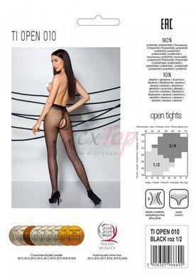 Колготки с открытым доступом, контрастная линия TIOPEN 010 black 1/2 (20 den) &mdash; Passion &mdash;  фото товара 10