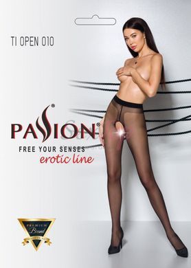 Колготки с открытым доступом, контрастная линия TIOPEN 010 black 1/2 (20 den) &mdash; Passion &mdash;  фото товара 9