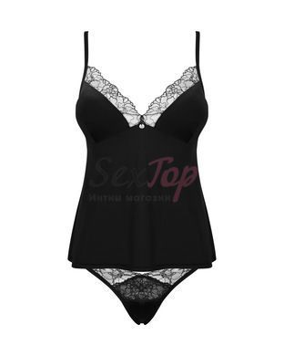 (SALE) Топ та трусики Obsessive Bella Rou top & panties M/L, топ, трусики - фото товару 3