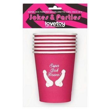 Паперові стаканчики для дівич-вечора Lovetoy Super Dick Forever 6 штук,  - 1