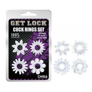 Набір прозорих ерекційних кілець для члена різної форми Chisa Cock Rings Set - фото товару 1