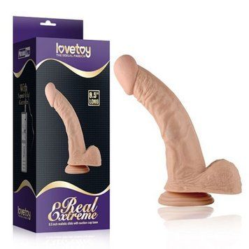 Фалоімітатор силіконовий гнучкий тілесний на присоску Lovetoy - фото товару 1