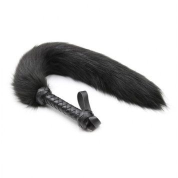 Черный флогер для БДСМ с хвостом лисицы Fox Tail Whips &mdash;  фото товара 1