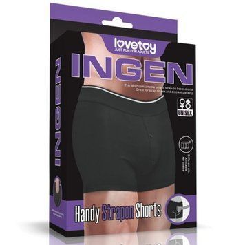 Черные шорты для страпона (33~37 inch waist), Черный - 1