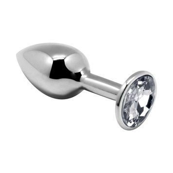 Металева анальна пробка з кристалом Alive Mini Metal Butt Plug White L,  - 1