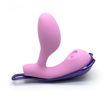 Виброяйцо под одежду KISSTOY Viosecret Pro, с пульсацией для клитора, трусики-стрепы в комплекте &mdash;  фото товара 1