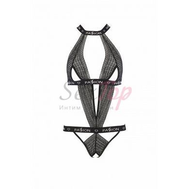 Полупрозрачное боди с вырезами Passion Exclusive Mirajane Body black L/XL, черное &mdash;  фото товара 5