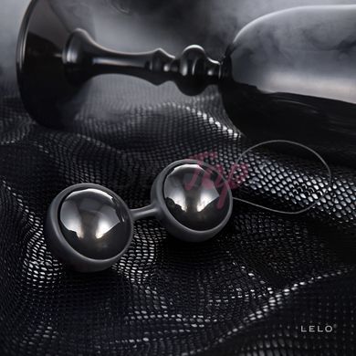 Вагінальні кульки LELO Luna Beads Noir Black, зміщений центр ваги, діаметр 2,9 см, 2х37 г - фото товару 5