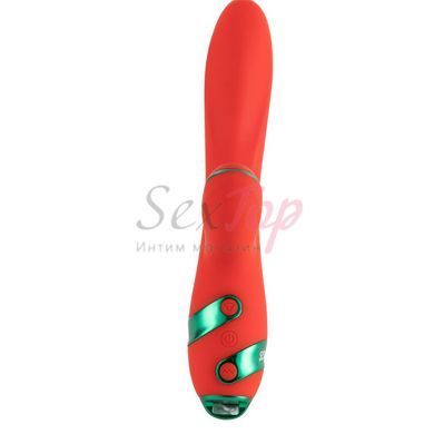 Вибратор-кролик с флоггером LOCKINK SEVANDA Whip Vibrating Massage Wand - Red & Green &mdash;  фото товара 4