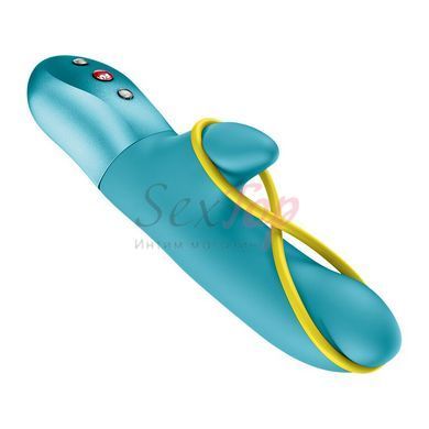 Мінівібратор-кролик зі стимулювальною стрічкою Fun Factory AMORINO Aquamarine, стрічка знімна - фото товару 3
