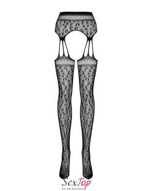 Сітчасті панчохи-стокінги під леопард Obsessive Garter stockings S817 S/M/L, імітація гартерів, з до SO7275 фото