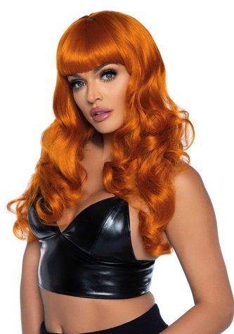 Хвиляста перука Leg Avenue Misfit Long Wavy Wig Ginger, довга, реалістичний вигляд, 61 см - фото товару 1
