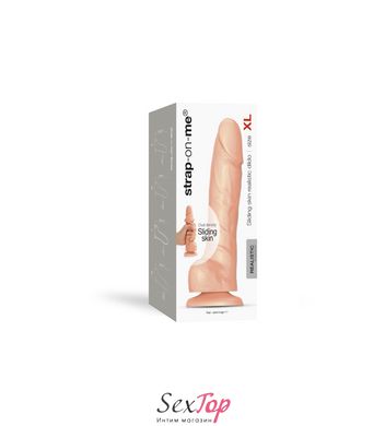 Реалистичный фаллоимитатор Strap-On-Me Sliding Skin Realistic Dildo Vanille - XL, эффект подвижной к SO6262 фото