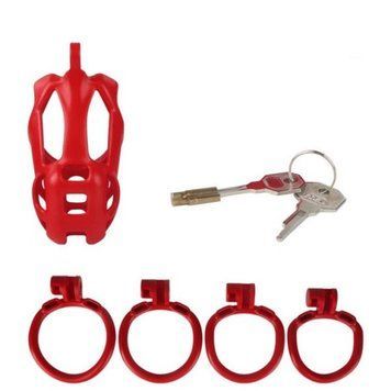 Устройство целомудрия на пенис для мужчин красное Bdsm4u Resin 2 Cobra &mdash;  фото товара 1