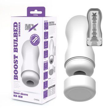 Мастурбатор для мужчин в колбе белого цвета Chisa MX Boost Bulbed Stroker, Белый - 1