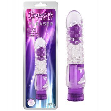 Вібратор гелевий з пухирцями фіолетового кольору Chisa Crystal Jelly, Фиолетовый - 1