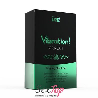 Жидкий вибратор Intt Vibration Ganjah (15 мл), густой гель, необычный вкус, действует до 30 минут SO3347 фото