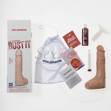 Кончающий фаллоимитатор Doc Johnson The Realistic Cock ULTRASKYN - Squirting 9,5 Inch Vanilla &mdash;  фото товара 4