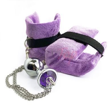Наручники с металлической анальной пробкой Art of Sex Handcuffs with Metal Anal Plug size M Purple &mdash;  фото товара 5