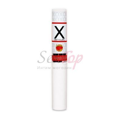 Стимулирующий бальзам для губ унисекс Sensuva - X on the Lips Strawberry с феромонами, клубника &mdash;  фото товара 3