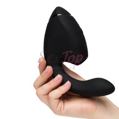 Двойной вакуумный клиторальный стимулятор с вибрацией Womanizer Next Duo - Black &mdash;  фото товара 3
