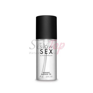Розігрівальна їстівна масажна олія Bijoux Indiscrets Slow Sex Warming massage oil - фото товару 2