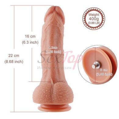 Ультрареалистичный фаллоимитатор для секс-машин Hismith 8.3&Prime; 2-layers Silicone Flesh Dildo,2-слойный &mdash;  фото товара 7