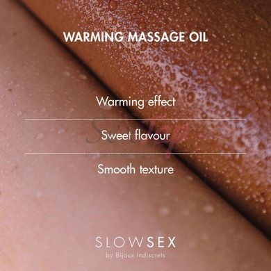 Розігрівальна їстівна масажна олія Bijoux Indiscrets Slow Sex Warming massage oil - фото товару 4