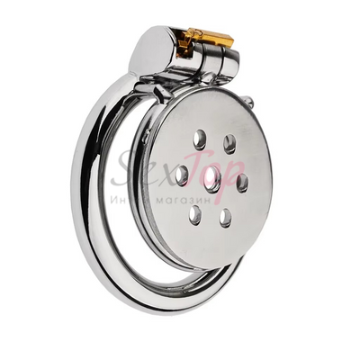 Плоский пояс вірності з катетером Stainless Steel Male Chastity Device - фото товару 3