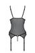 Корсет с подвязками и ажурным лифом Christa Corset black L/XL — Passion, стринги в комплекте SO5756 фото 11