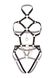 Портупея-тедди из экокожи Leg Avenue Heart ring harness teddy M Black, подвеска-сердечко, цепи SO8564 фото 5