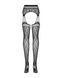 Сетчатые чулки-стокинги под леопард Obsessive Garter stockings S817 S/M/L, имитация гартеров, с дост SO7275 фото 6