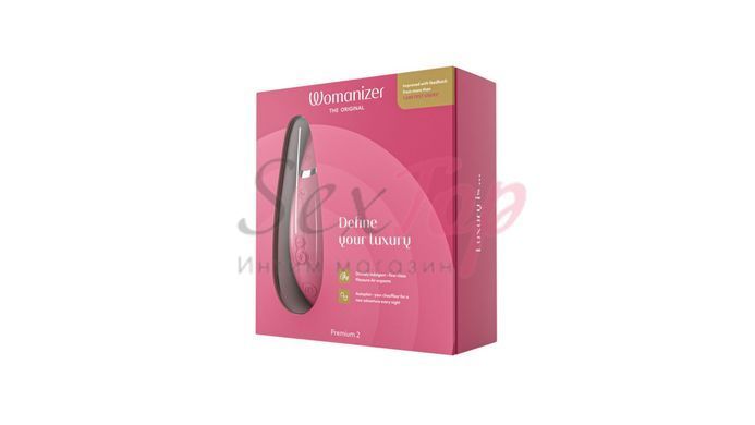 Вакуумний кліторальний стимулятор Womanizer Premium 2 - Raspberry, функції Autopilot та Smart Silenc - фото товару 8