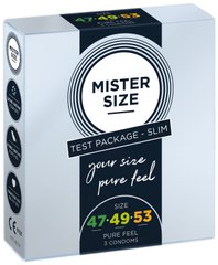 Набор презервативов Mister Size - pure feel - 47–49–53 (3 condoms), 3 размера, толщина 0,05 мм SO8039 фото