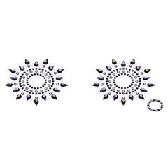Пэстис из кристаллов Petits Joujoux Gloria set of 2 - Black/Purple, украшение на грудь SO3136 фото