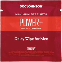 Пролонгирующая салфетка Doc Johnson Power+ Delay Wipe For Men с экстрактом йохимбе SO3488 фото